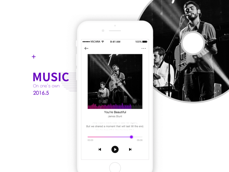 music app - 05/2016 app clean design flat ios music ui