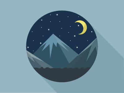 Flat Mountains flat landscape moon mountains nature night