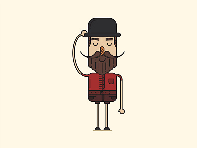 Hipster man beard character flat hipster illustration man outline