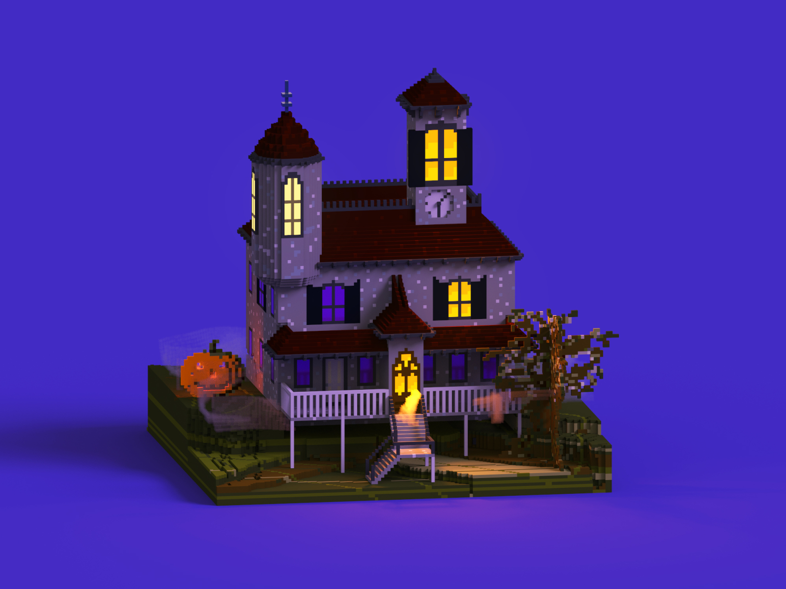 spooky-house-by-ufuk-ayd-n-on-dribbble