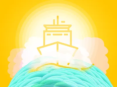 Ship Icon (SVG) cloud free icon icon illustration sea ship sun svg vector