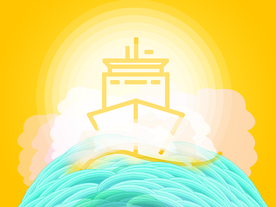 Ship Icon (SVG) cloud free icon icon illustration sea ship sun svg vector