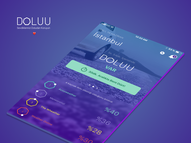 Doluu (Concept) ui notification alarm snooze hava durumu hail weather ios app concept