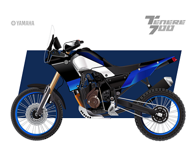 yamaha tenere 700 / illustration bike biker blue enduro engine illustration motor motorbike motorcycle tenere tenere700 vector vehicle wheel yamaha