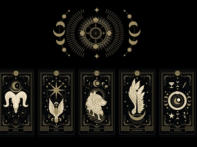 tarot cards art branding design graphic design illustration logo nft sticker tarot ui