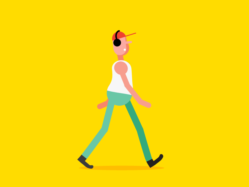 Character walk cycle 01 animated animation character gif illustration motion design music walk walk cycle