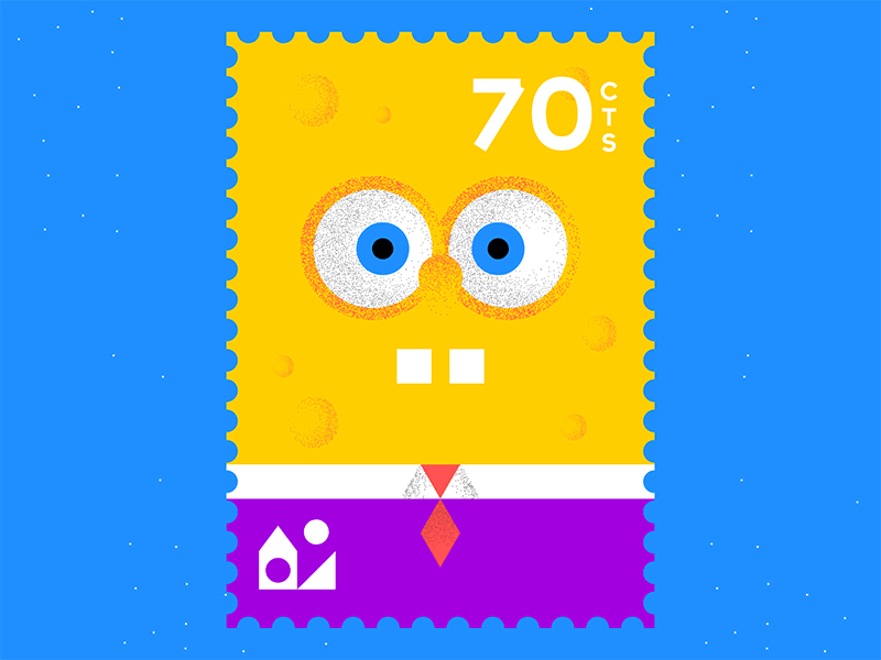 The Transfiguration of SpongeBob 02/03 dotwork flat design gif maison tangible motion design spongebob tetsouille