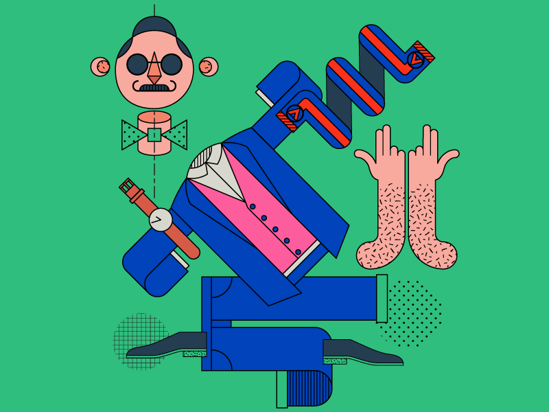 The Transfiguration of Aurélien Jeanney characterdesign flatdesign illustration serie