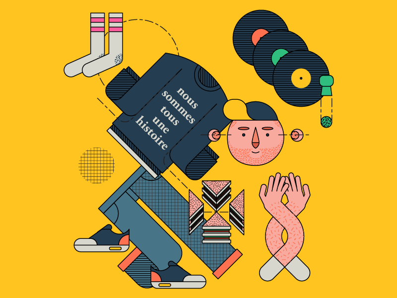 The Transfiguration of Gabriel Poirier-Galarneau characterdesign flatdesign illustration serie