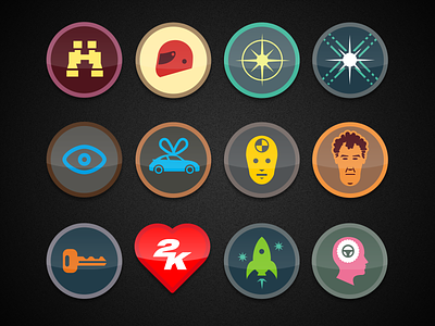 Behaviour Badges 2K Drive game icons illustration ios