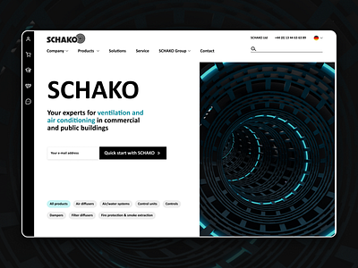 Hero section design for Schako Group dark design figma hero ui web webpage