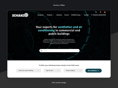 Hero section design for Schako Group figma hero minimal design ui webdesign website