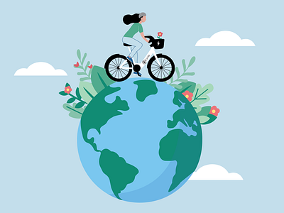 Eco-friendly e-bikes graphic design illustration