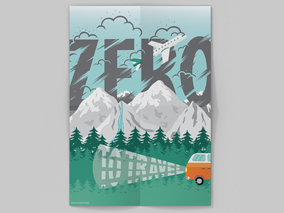 Zero to Travel podcast poster graphic design illustration typography