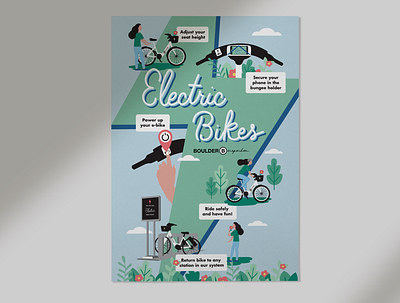 Boulder B-cycle graphic design illustration infographic