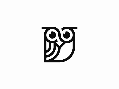 Geometric Owl animal bird brand branding clean endless eyes geometric infinity infinity symbol logo logomark modern owl sign simple symbol