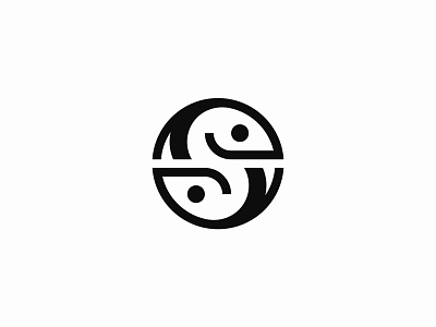 Fish branding circular clever eternity fish geometric idea infinity logomark ocean s s letter sea seafood smart sushi sushibar yin yang