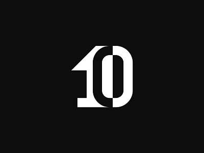 10 0 1 10 10 logo digit geometric logo logomark modern negative negativespace number number logo numbers sign simple symbol ten