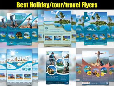 Holiday-Summer-Travel-Tour Flyers bab bayazid bulbul creative flyer flyer flyer template flyers holiday summer flyer tour flyer travel flyer