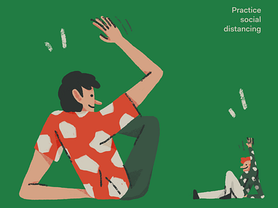 Practice social distancing illustration