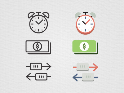 A few icon illustrations clock finance icon slider