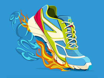 Running illustrations illustration move run running shoe sport vector