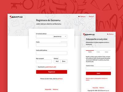 New Seznam Registration Form account email form illustration password registration security seznam sign in
