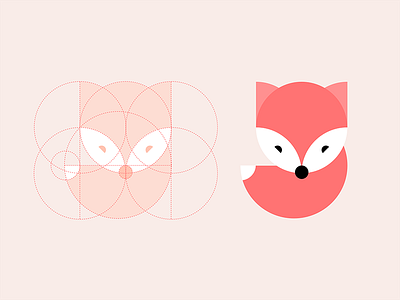 fox icon animal app branding circular face fox grid icon logo mark tail ui