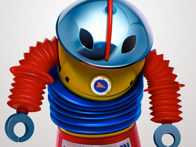 6 blue dribbble icon photoshop red robot toy ui