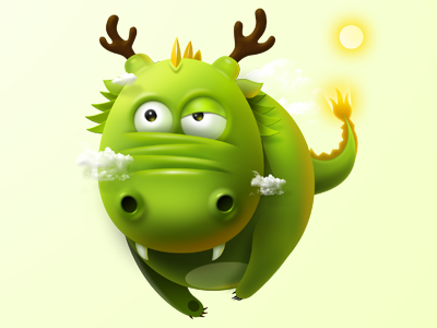 Dragon china dragon dribbble fire green icon photoshop ui