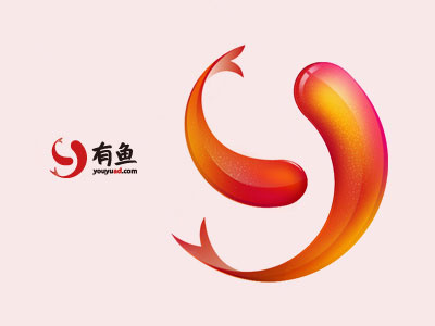 Youyu ad brand fish icon logo red ui