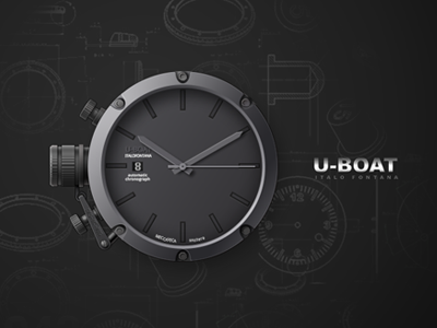 Uboat black boat icon time u ui watch widget