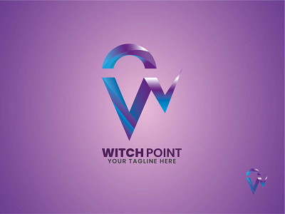 W Lettermark Logo - Location/Point graphic design