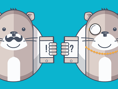 Otters that are sophisticated. design illustration mobile otters