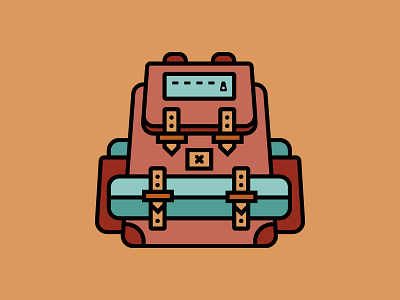 Pack it in. Pack it out. backpack camp colorado flat icon illustration