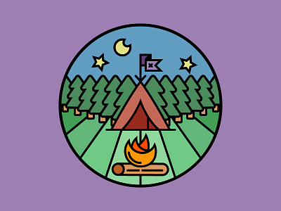 Basecamp far away from anywhere. camp camping colorado design flat icon illustration nature patch thicklines vector