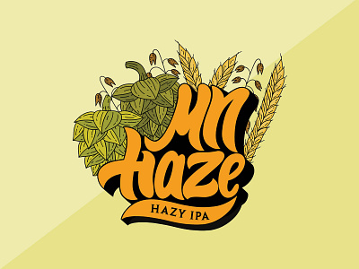 Beer Me - MN Haze beer beer art beer branding color colorful design graphic hand drawn hazy hoppy icon illustration logo logo design logotype typography vector