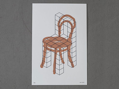 Screenprint art chair geometric graphic graphic design illustration organic paper print screenprint