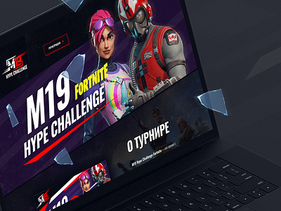 M19 Hype Challenge Fortnite design esports fortnite game m19 onepage tournament web design