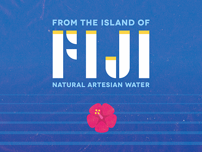 Retro Fiji Water artesian branding fiji flower hibiscus icon illustration island logo ocean package design retro retro design simple typography vintage water