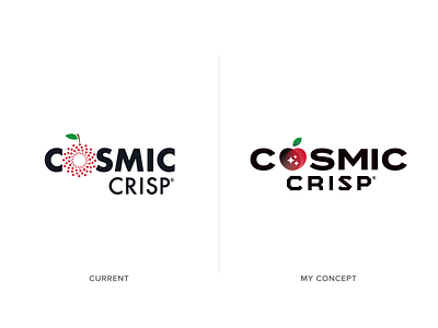 Cosmic Crisp Logo Concept apple branding branding concept cosmic crisp design fruit logo logo concept produce redesign simple space stars vector washington