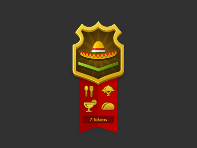 Mexican Foodie Badge app badge food gold iphone mexican restaurant ribbon token