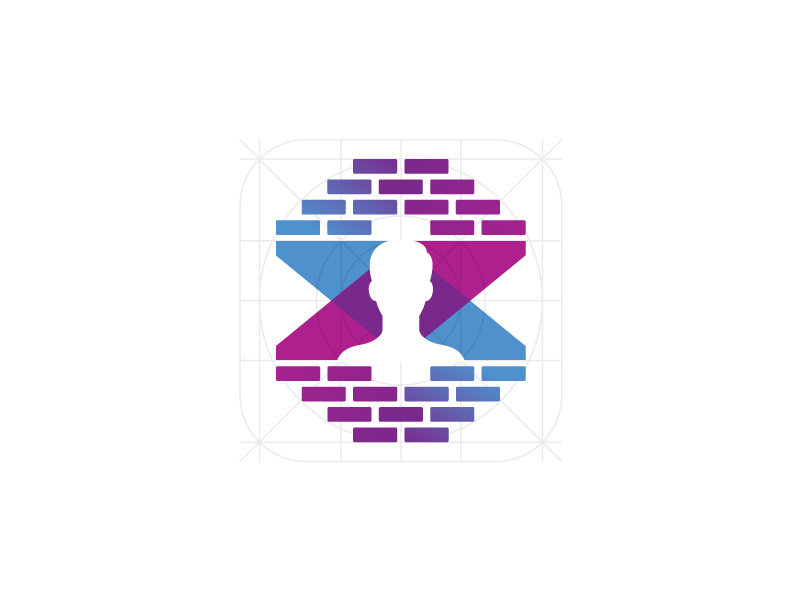 Filter Mason Logo blue pink iphone ui app filter snapchat icon bricks purple profile logo