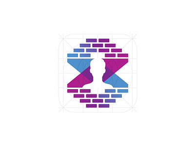 Filter Mason Logo app blue bricks filter icon iphone logo pink profile purple snapchat ui