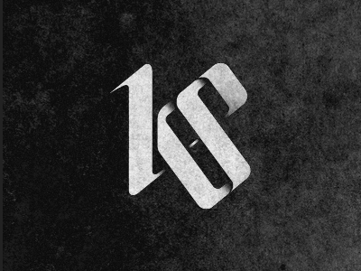 KS bw dj letters logo music typography