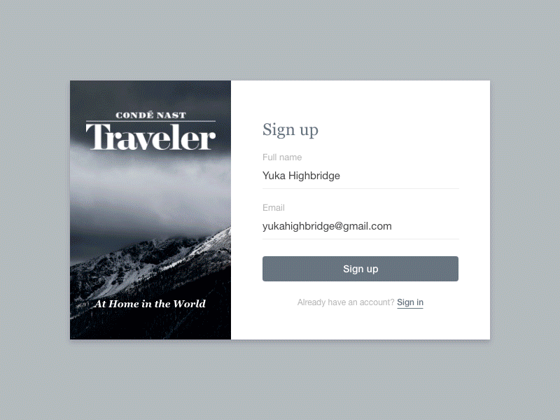 DailyUI Day001  Signup