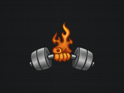 JCD Fitness Logo Orange Version logo icon app fitness flame dumbbell hand blue cursive cool beautiful design illustration identity