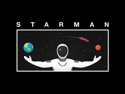 Starman black branding car design earth elonmusk falcon heavy illustration logo mars poster simple space starman tesla vector