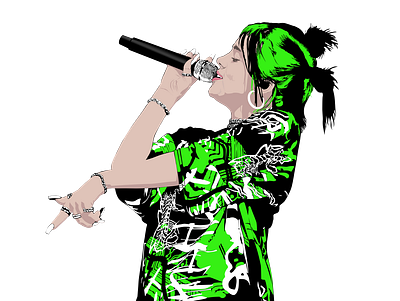 Woman Singing With Microphone Illustration 2d branding design drawing flat graphic design illustration potrait vector