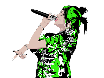 Woman Singing With Microphone Illustration